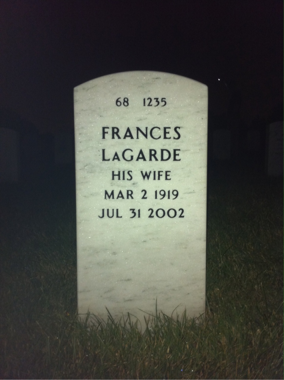 Back of headstone — Donald Shive