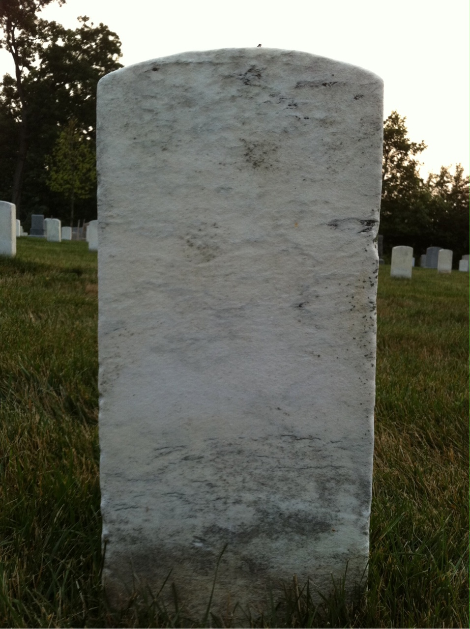 Back of headstone — John Allen