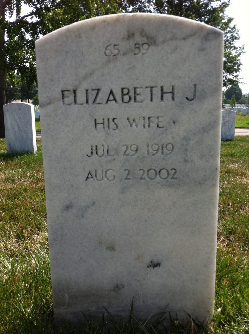 Back of headstone — Frank Alvis