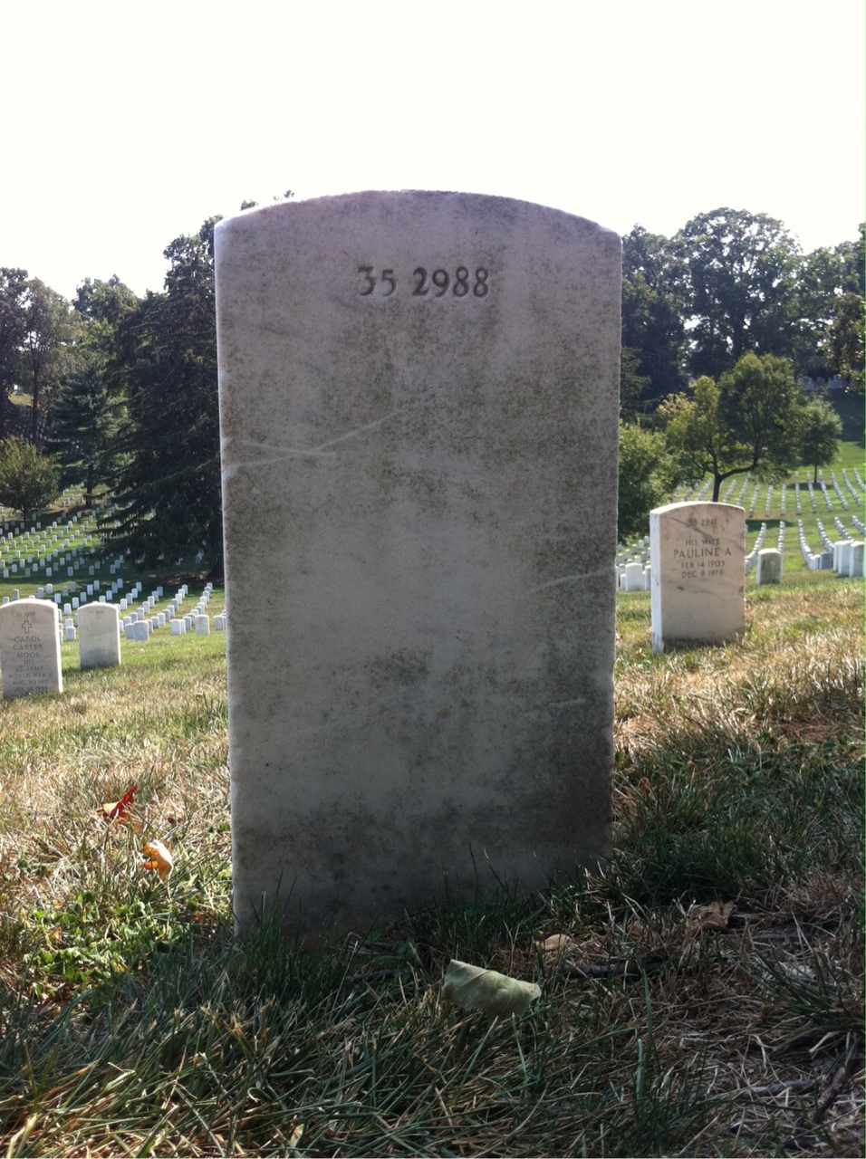 Back of headstone — Thomas W Poindexter