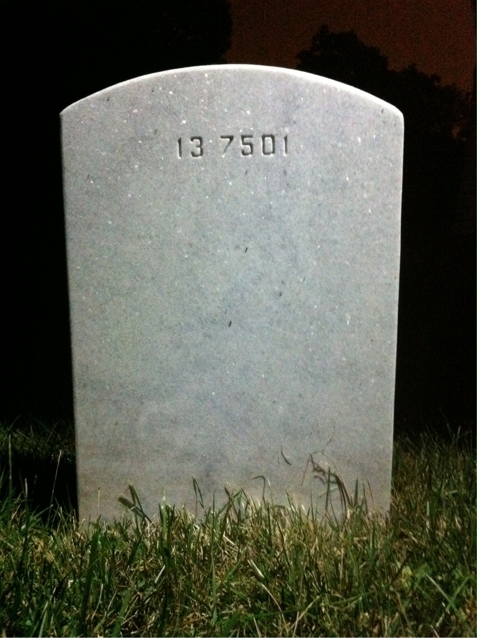 Back of headstone — Henry Mitchell