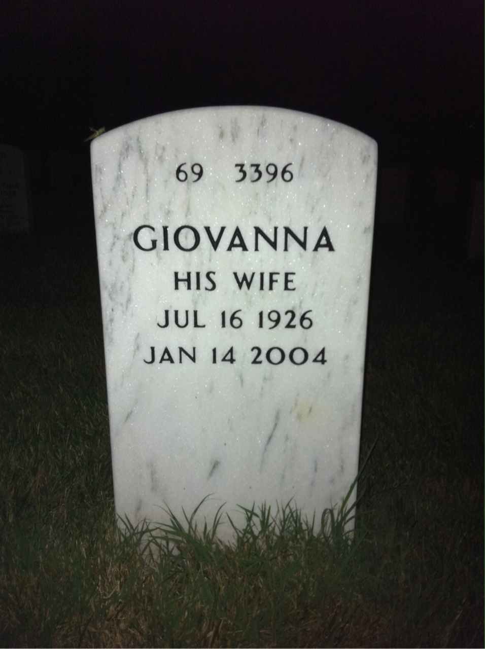 Back of headstone — Harry Compton