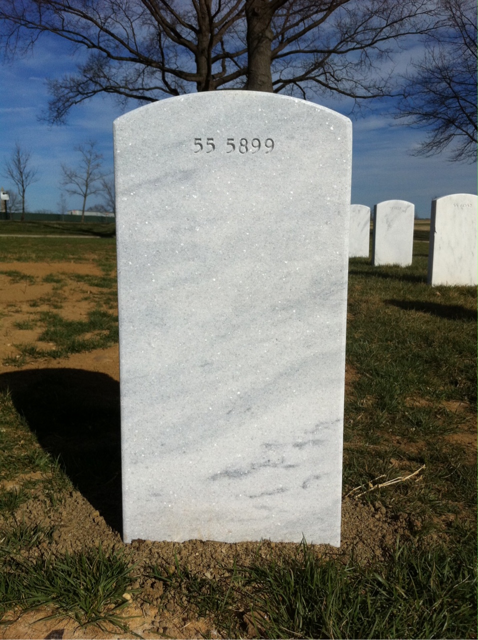 Back of headstone — David Milton