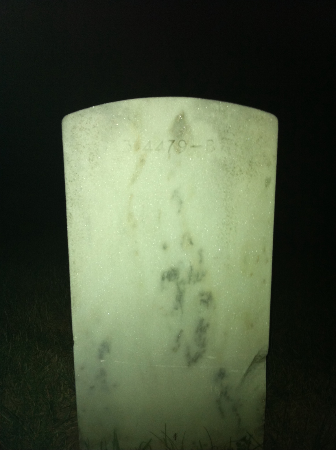 Back of headstone — Robert V Burns