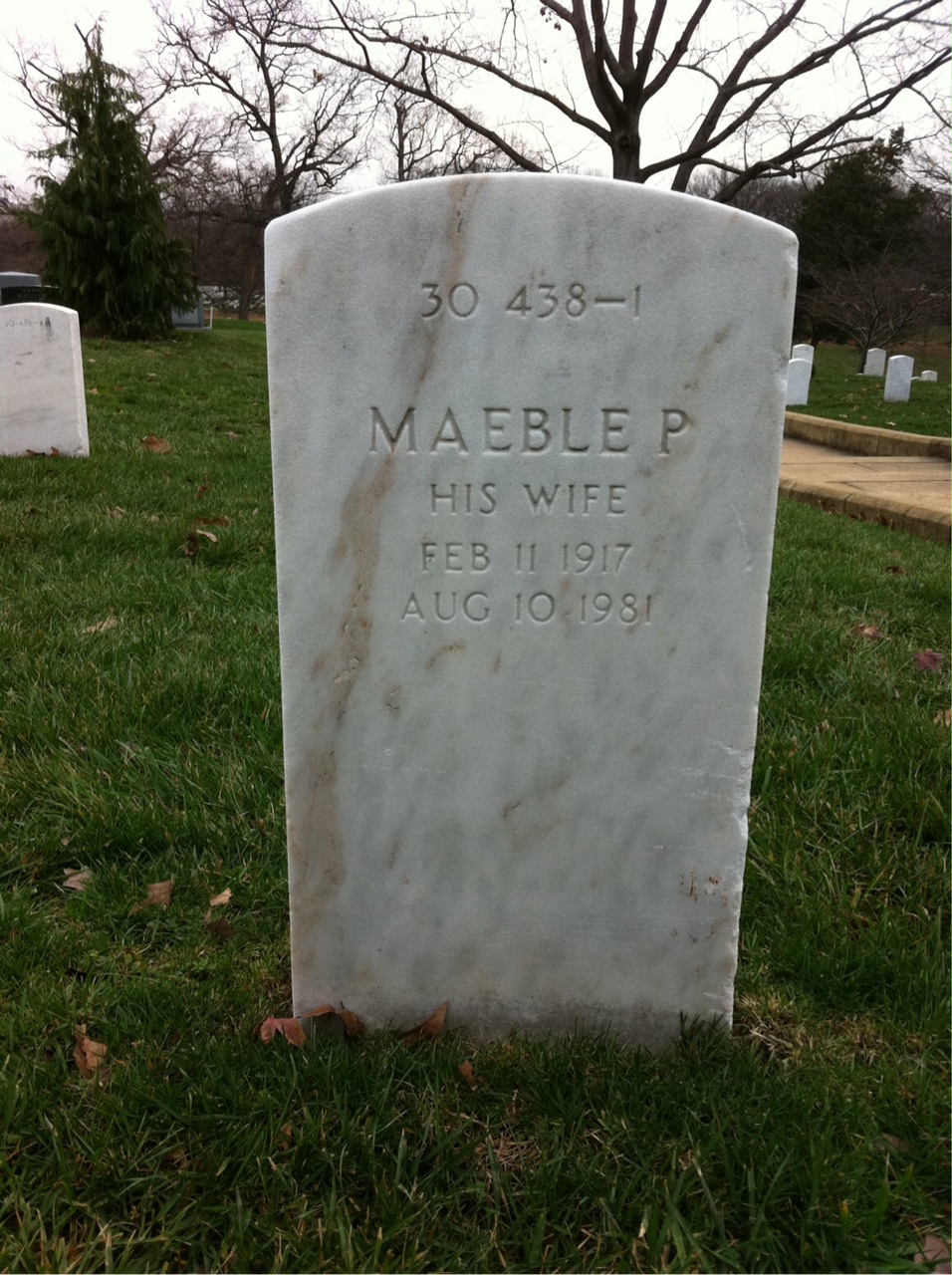 Back of headstone — William Lester Edwards