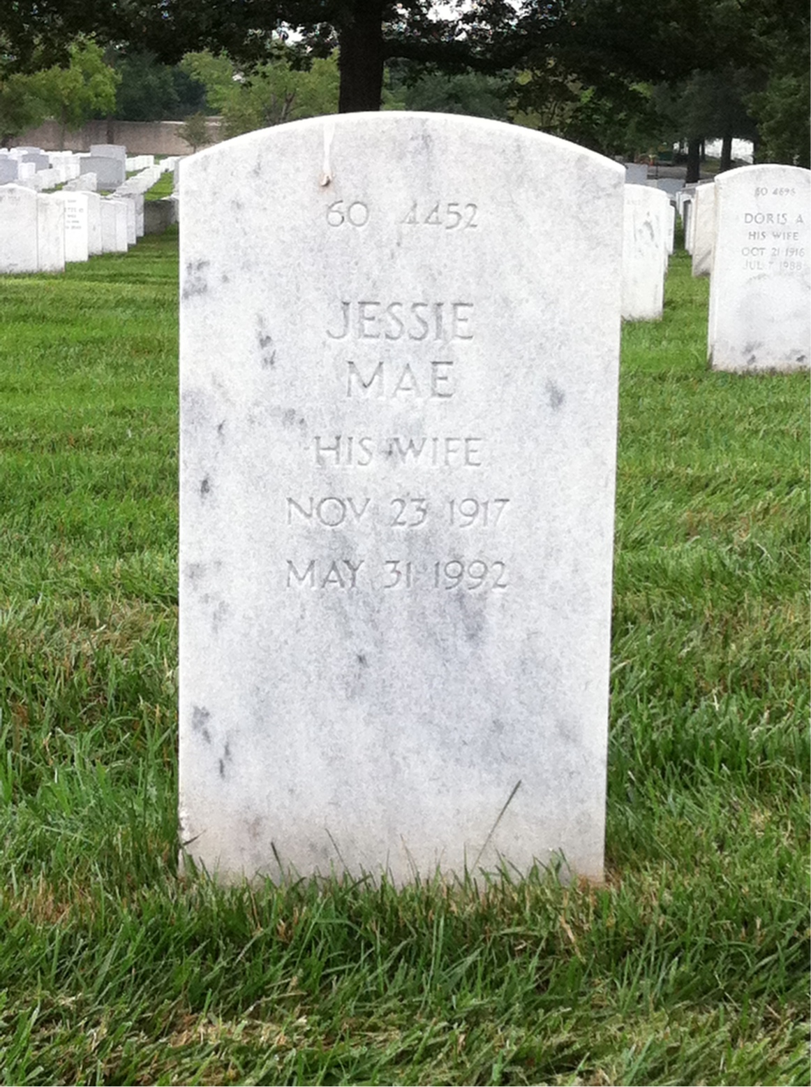 Back of headstone — Charles Austin