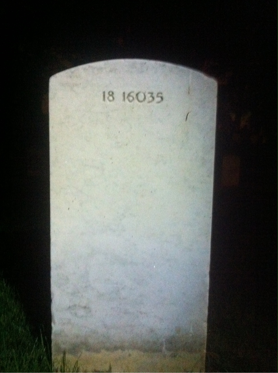 Back of headstone — Walter Gregory Young