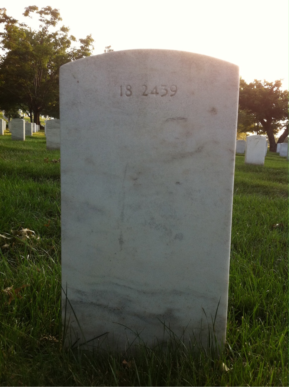 Back of headstone — Francis Ackley