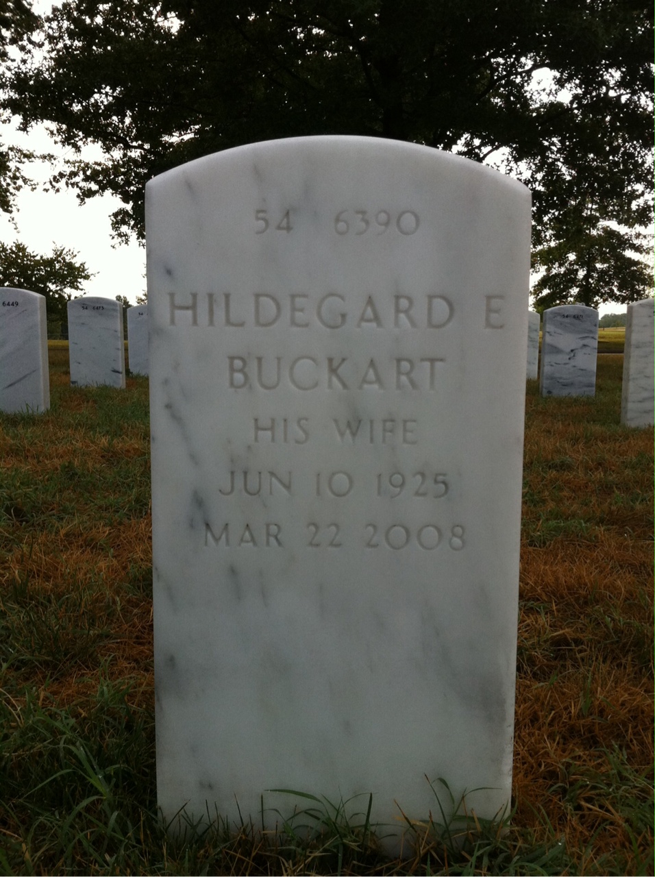Back of headstone — Everett Clark