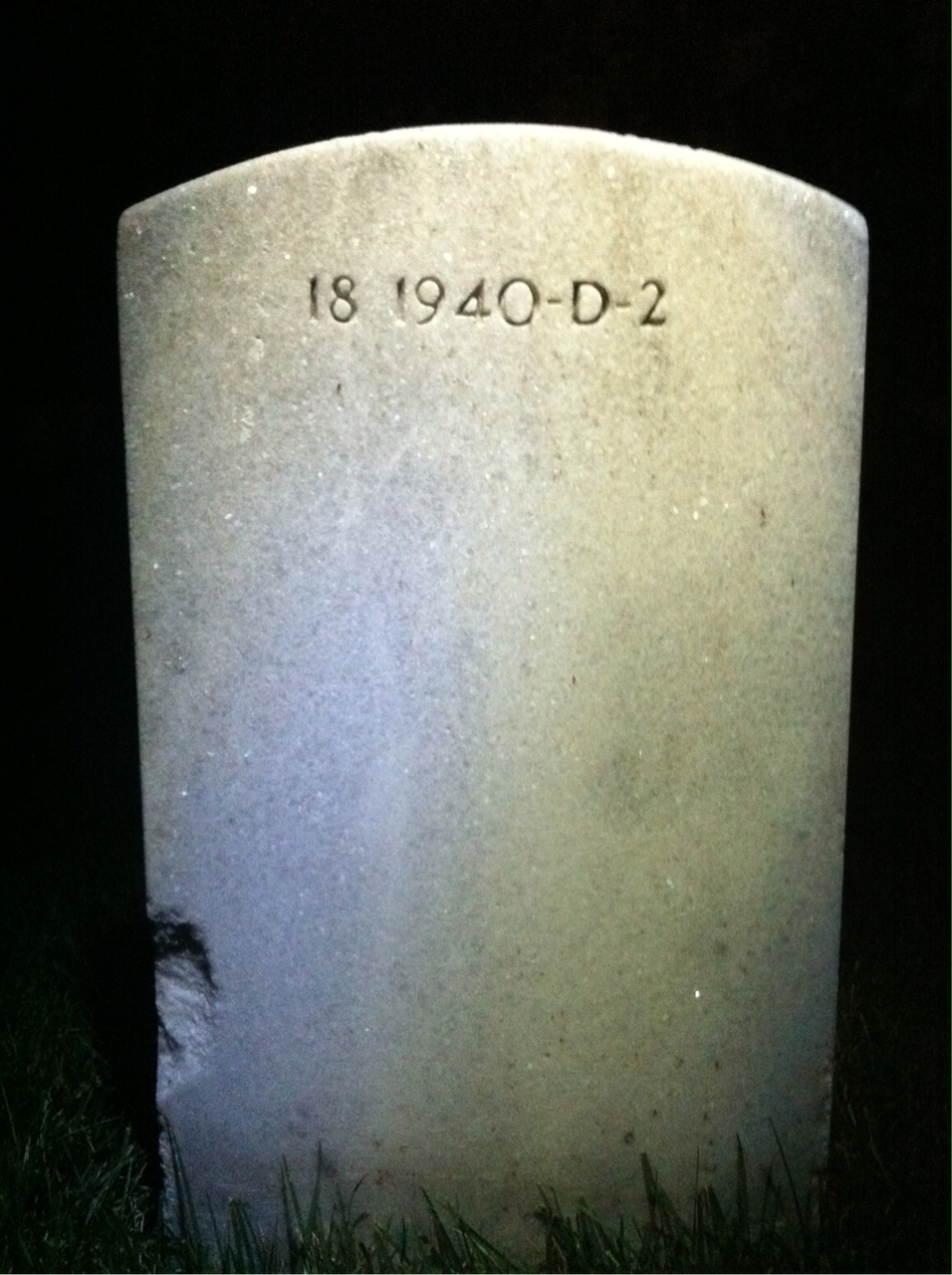 Back of headstone — Lennie Ashburn