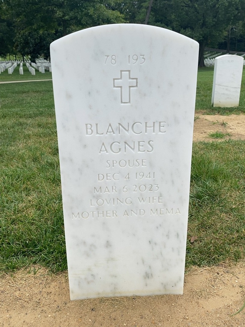 Back of headstone — William Baker
