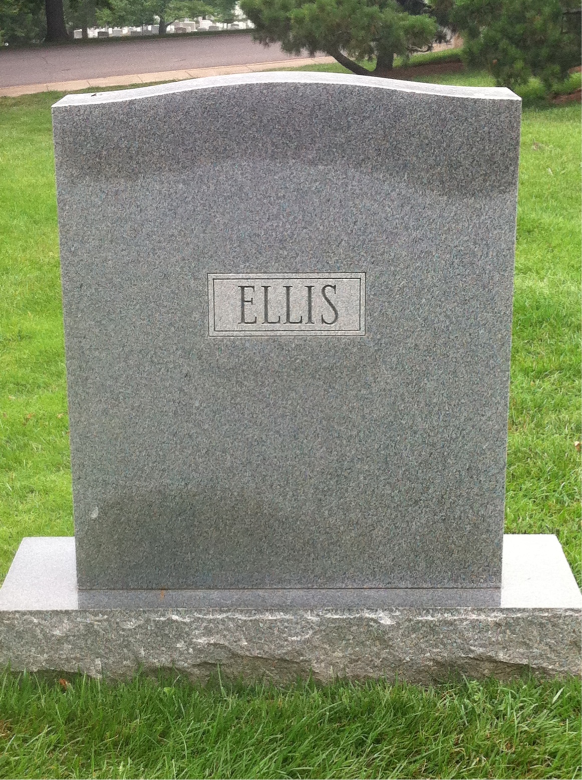 Back of headstone — Richard Ellis