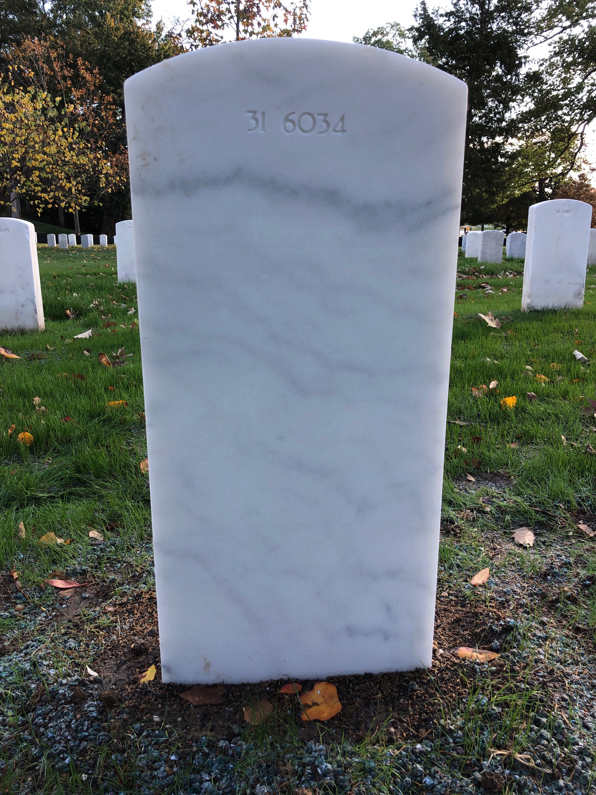 Back of headstone — Newell Woods