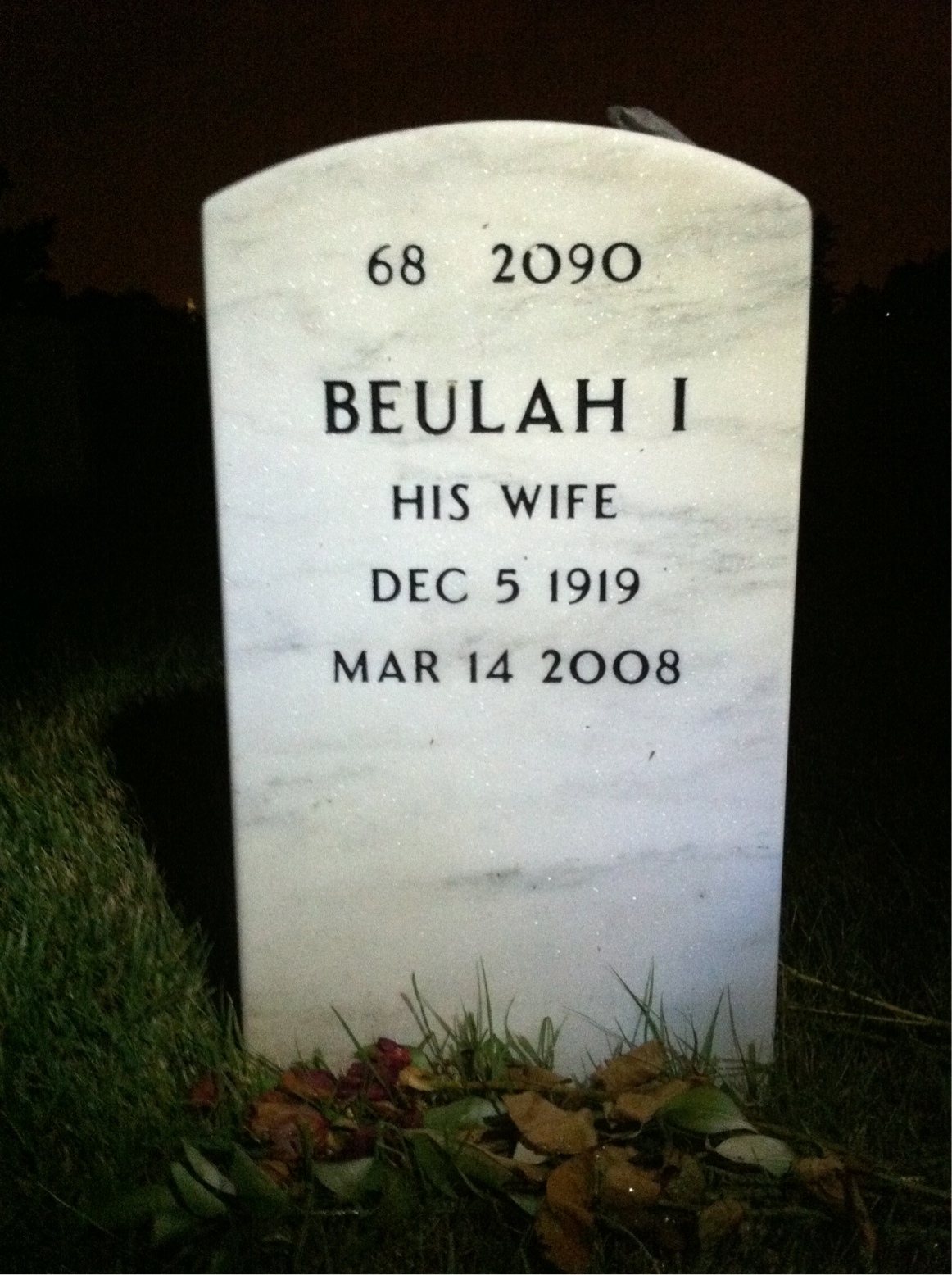 Back of headstone — Orville Schulte
