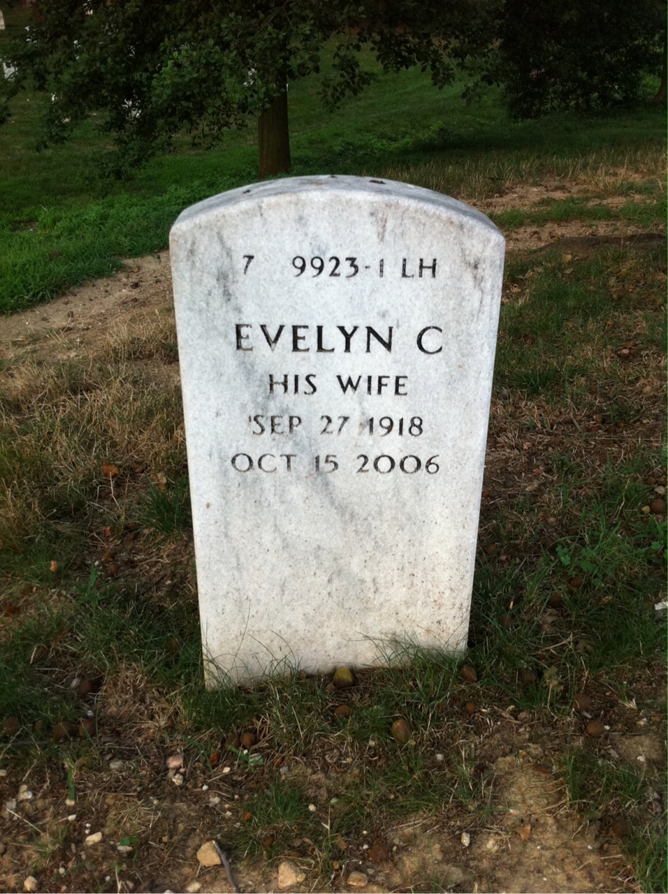 Back of headstone — Rodney Peck