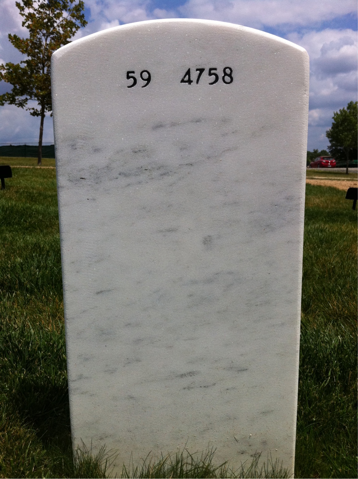 Back of headstone — Thomas Martin Elzinga