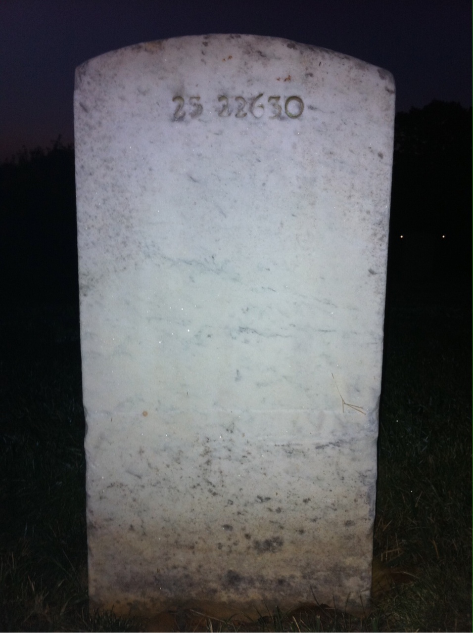 Back of headstone — William W Pierce