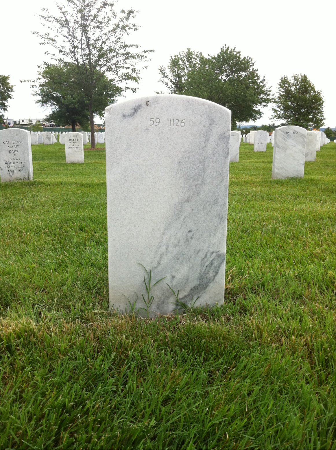 Back of headstone — Lawrence Mulhall