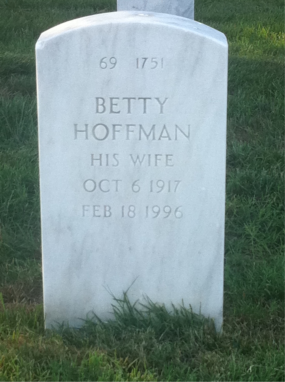 Back of headstone — Betty Crisostomo