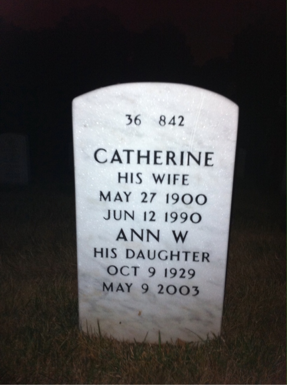 Back of headstone — James Wolverton