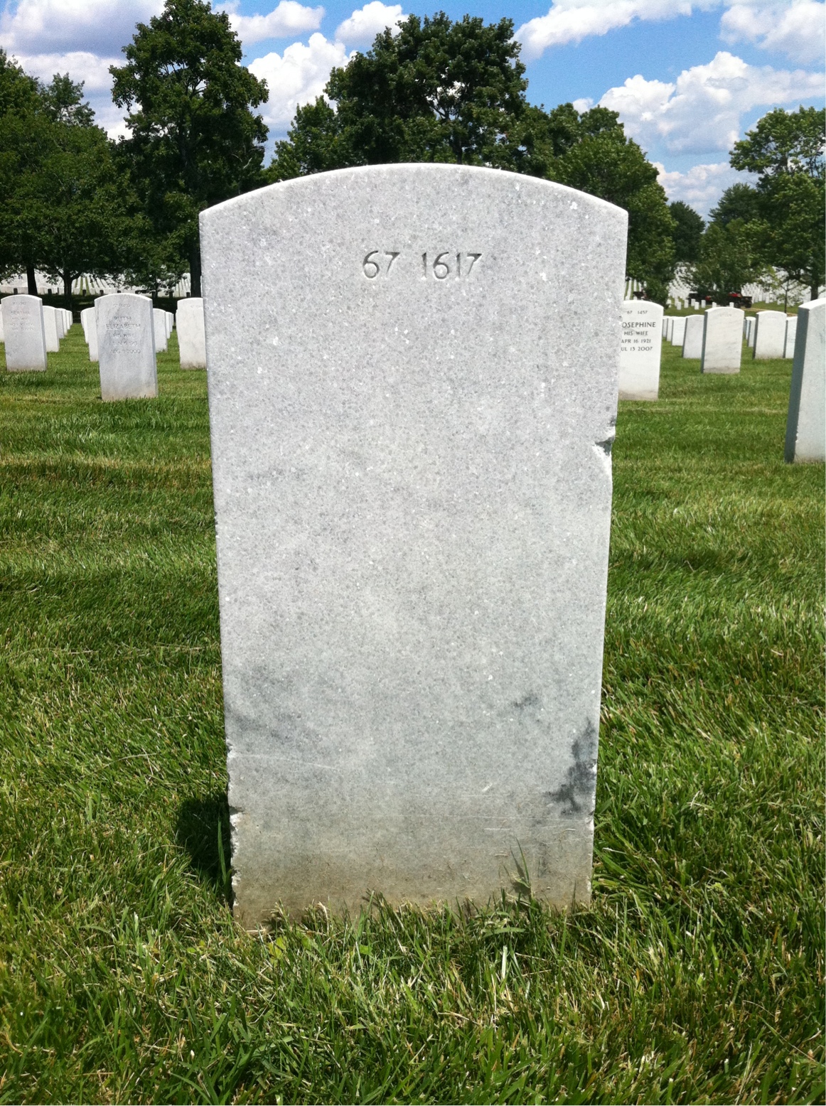 Back of headstone — Willie James Day