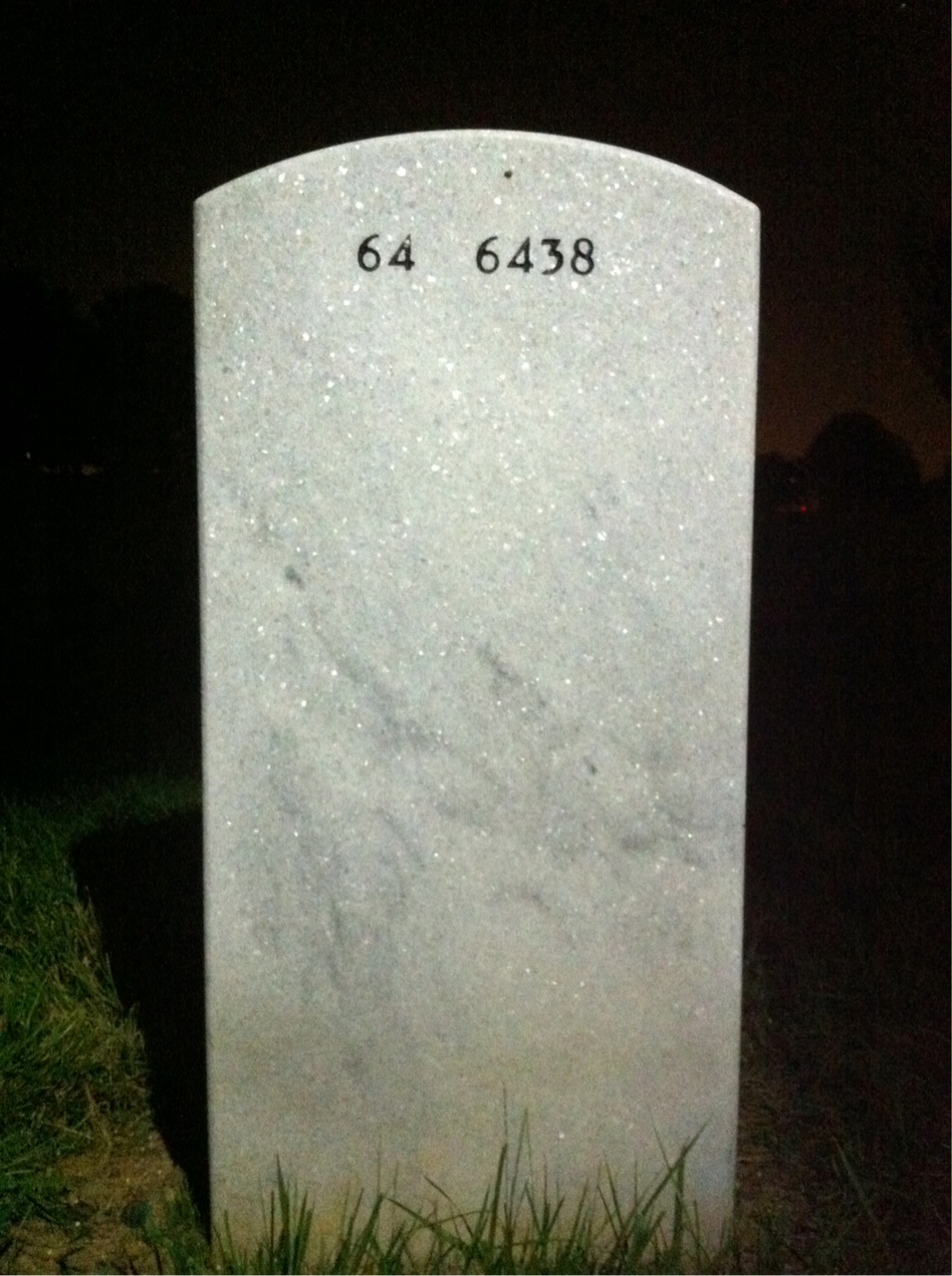 Back of headstone — John Schnars