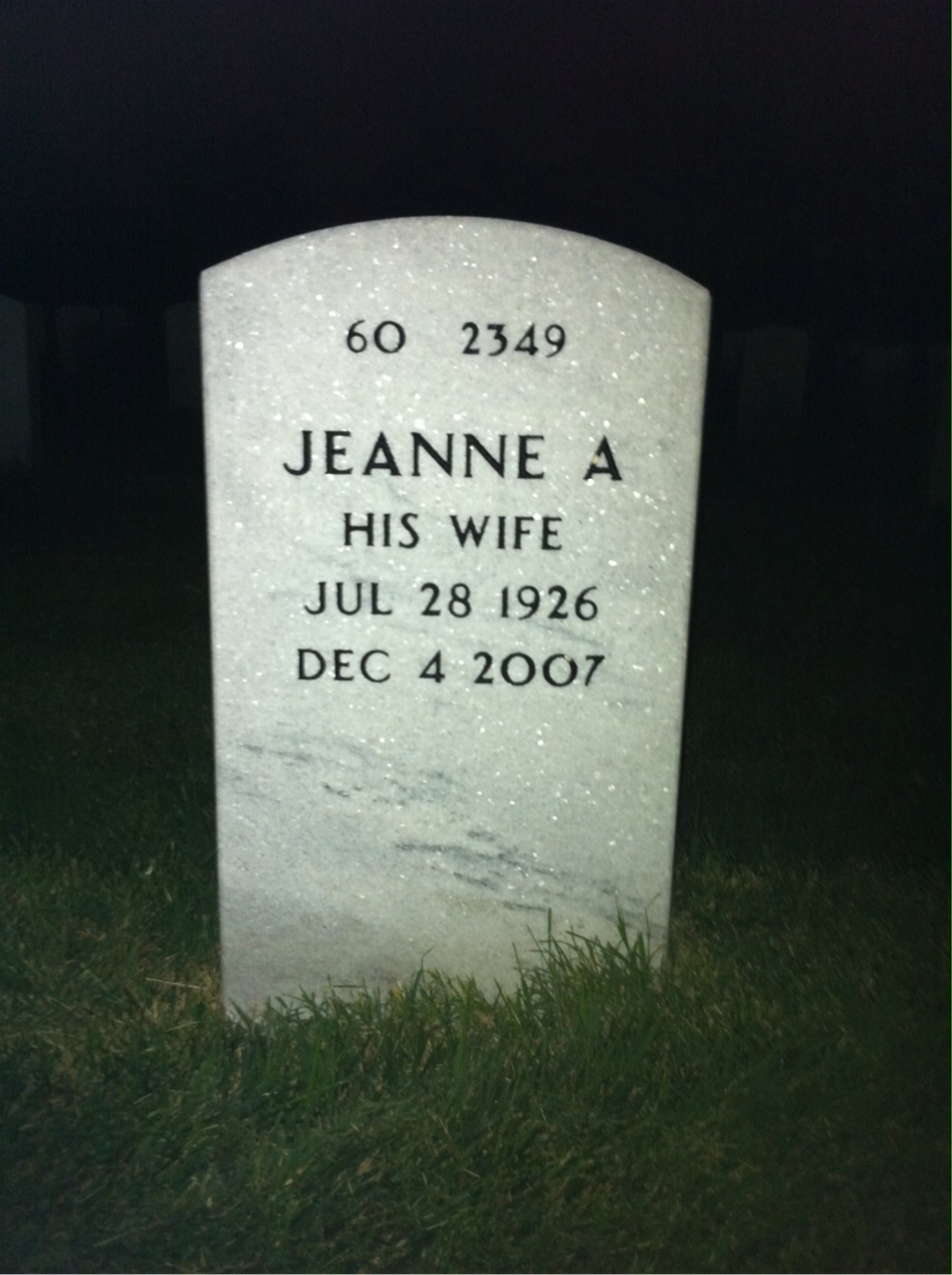 Back of headstone — George Davis