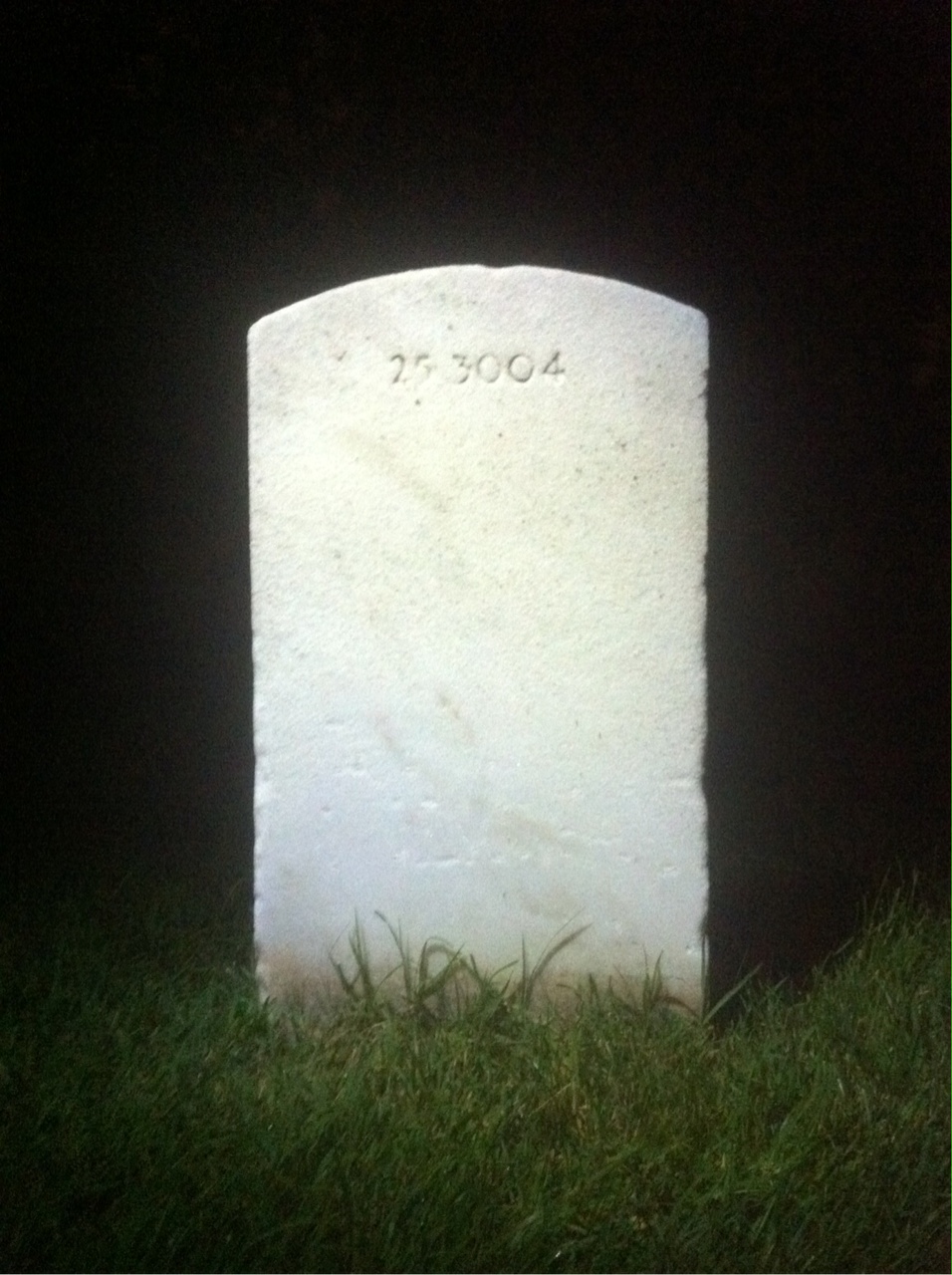 Back of headstone — Warren Anderson