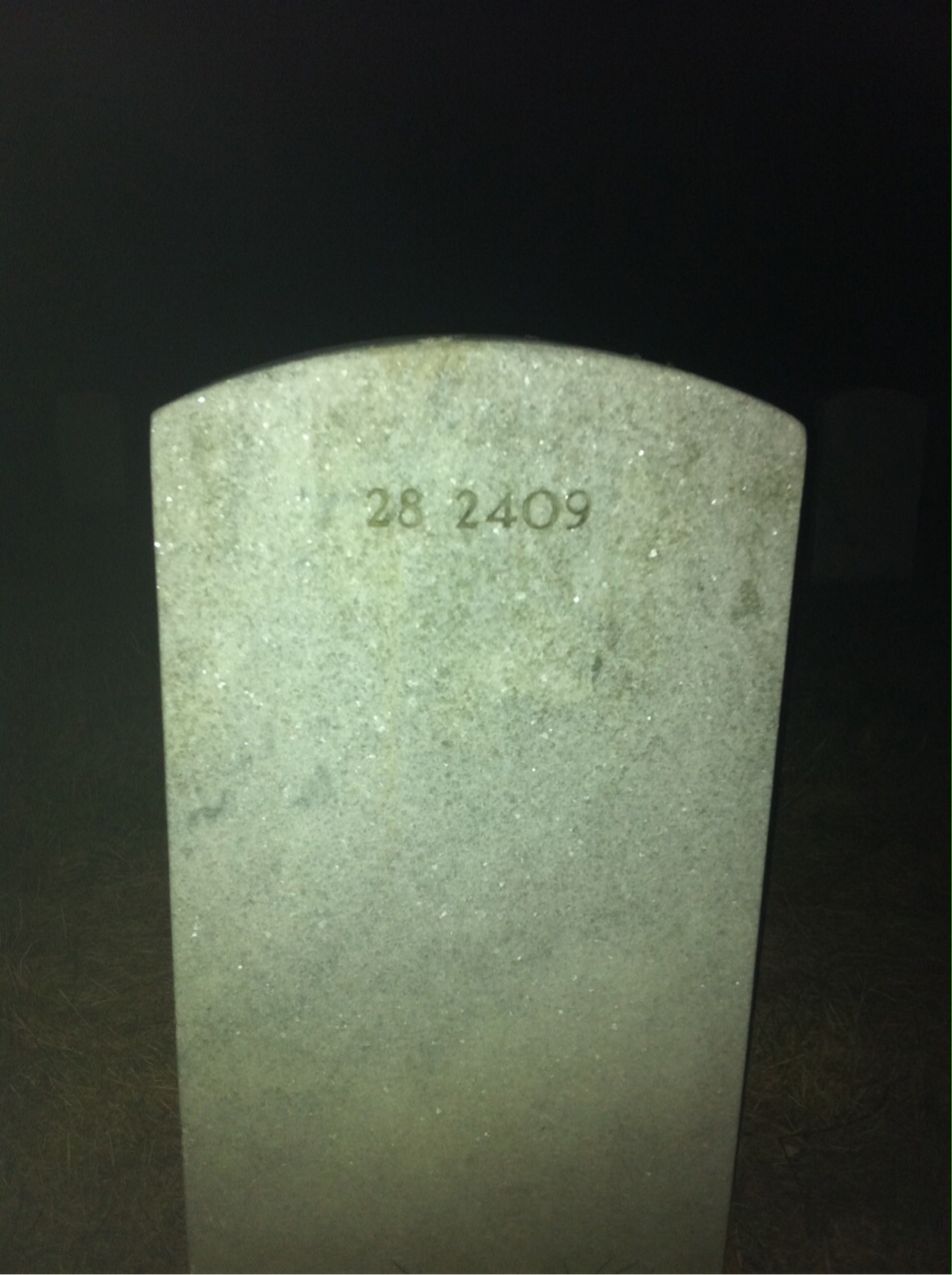 Back of headstone — Elizabeth Abbott
