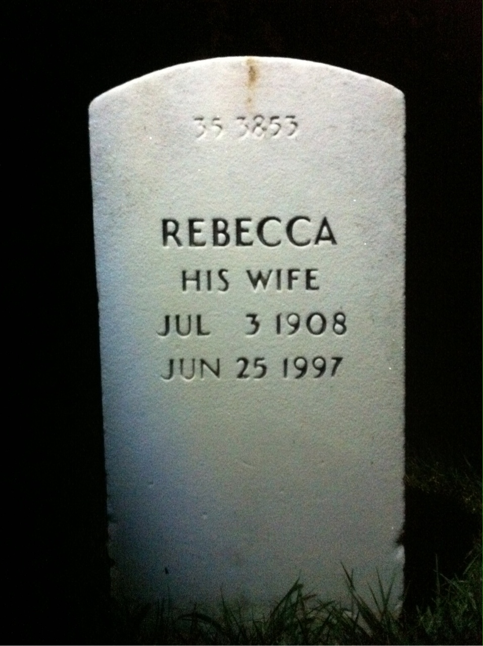 Back of headstone — Vasser Sherden