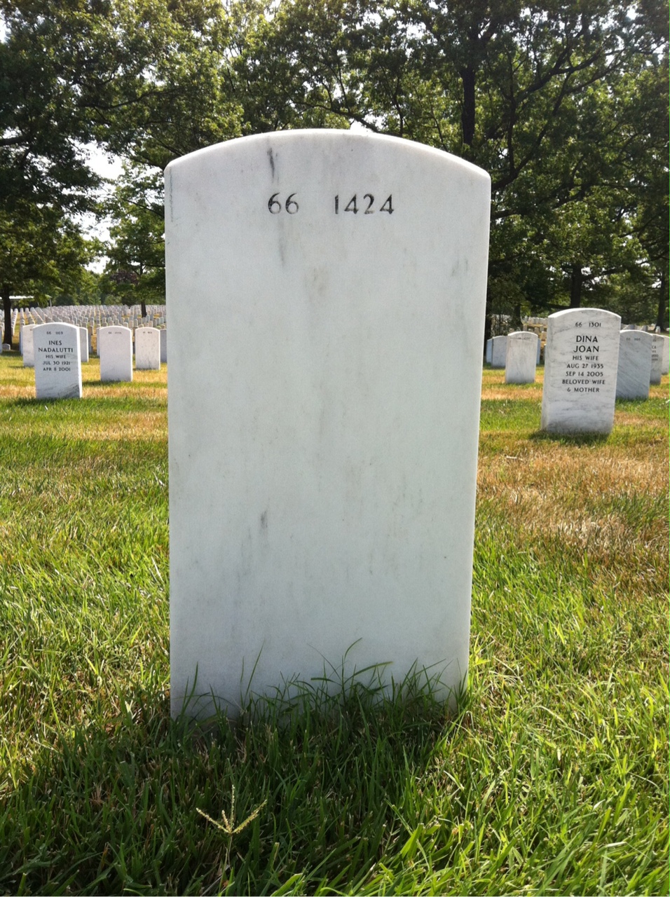 Back of headstone — Douglas Potter