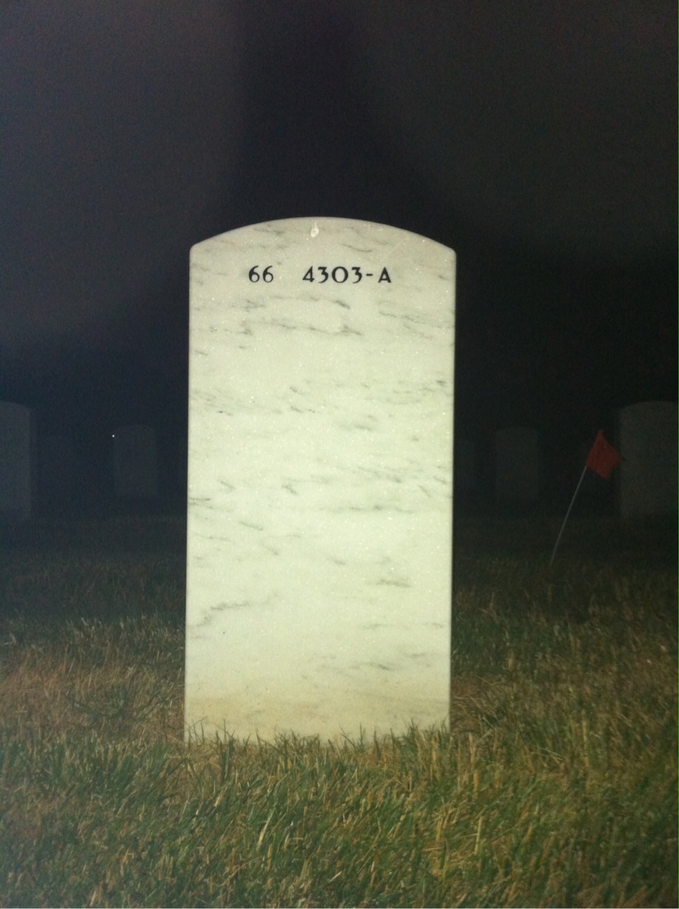 Back of headstone — Hugh Moore