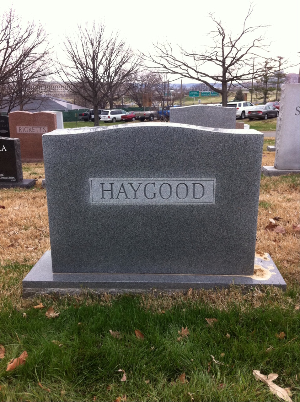 Back of headstone — Herman Haygood