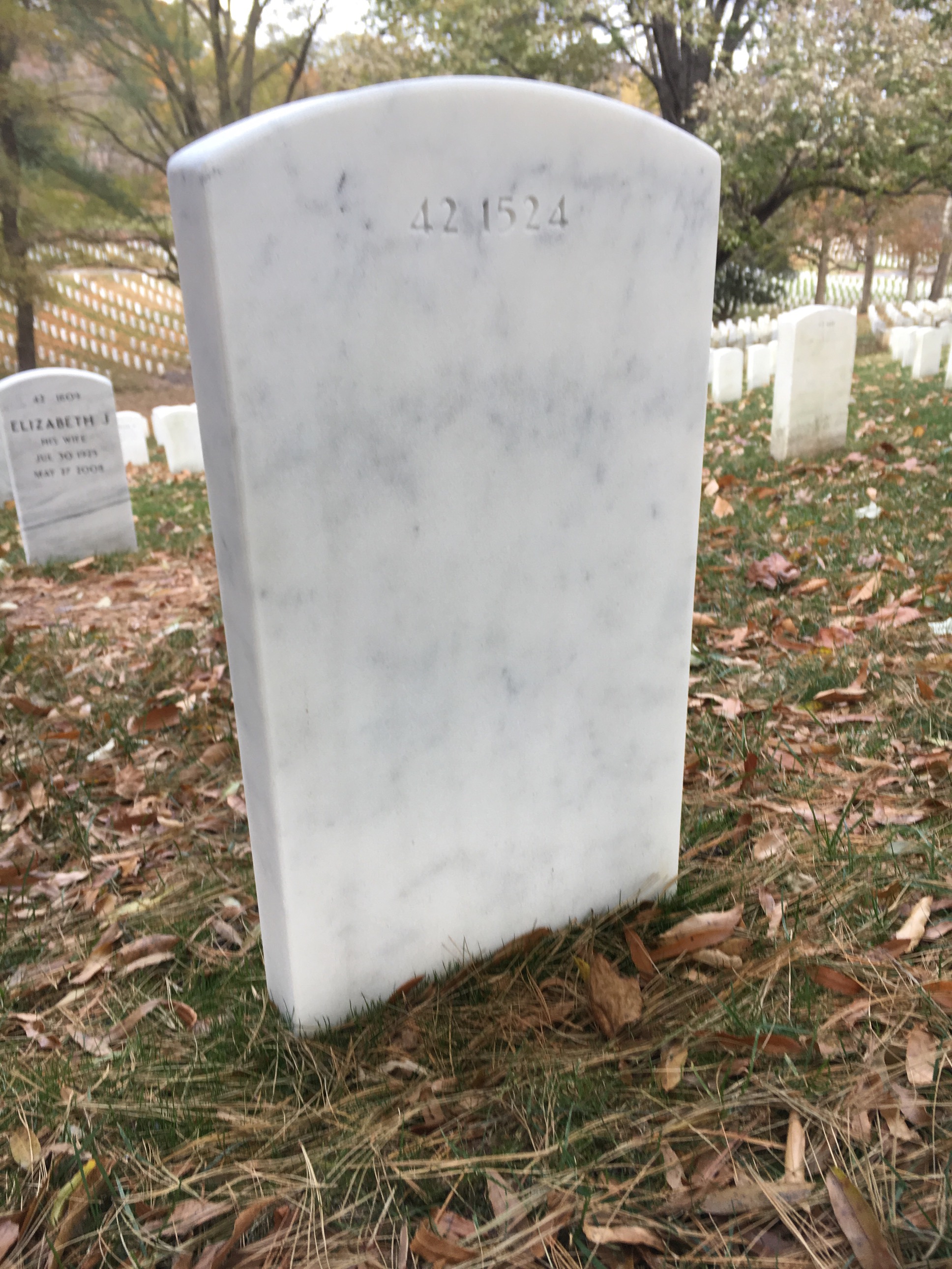 Back of headstone — Donald Cox