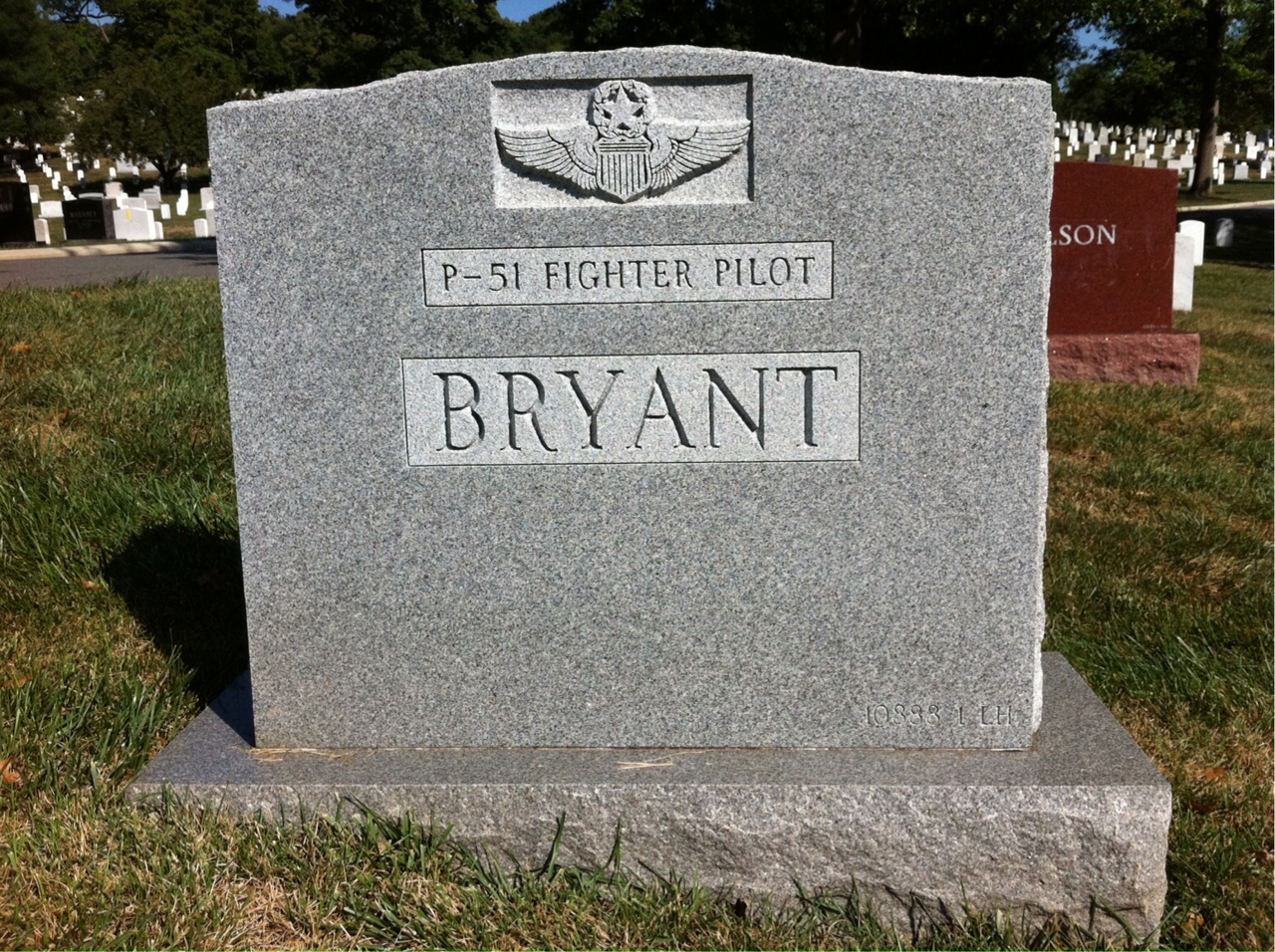 Back of headstone — Robert Bryant