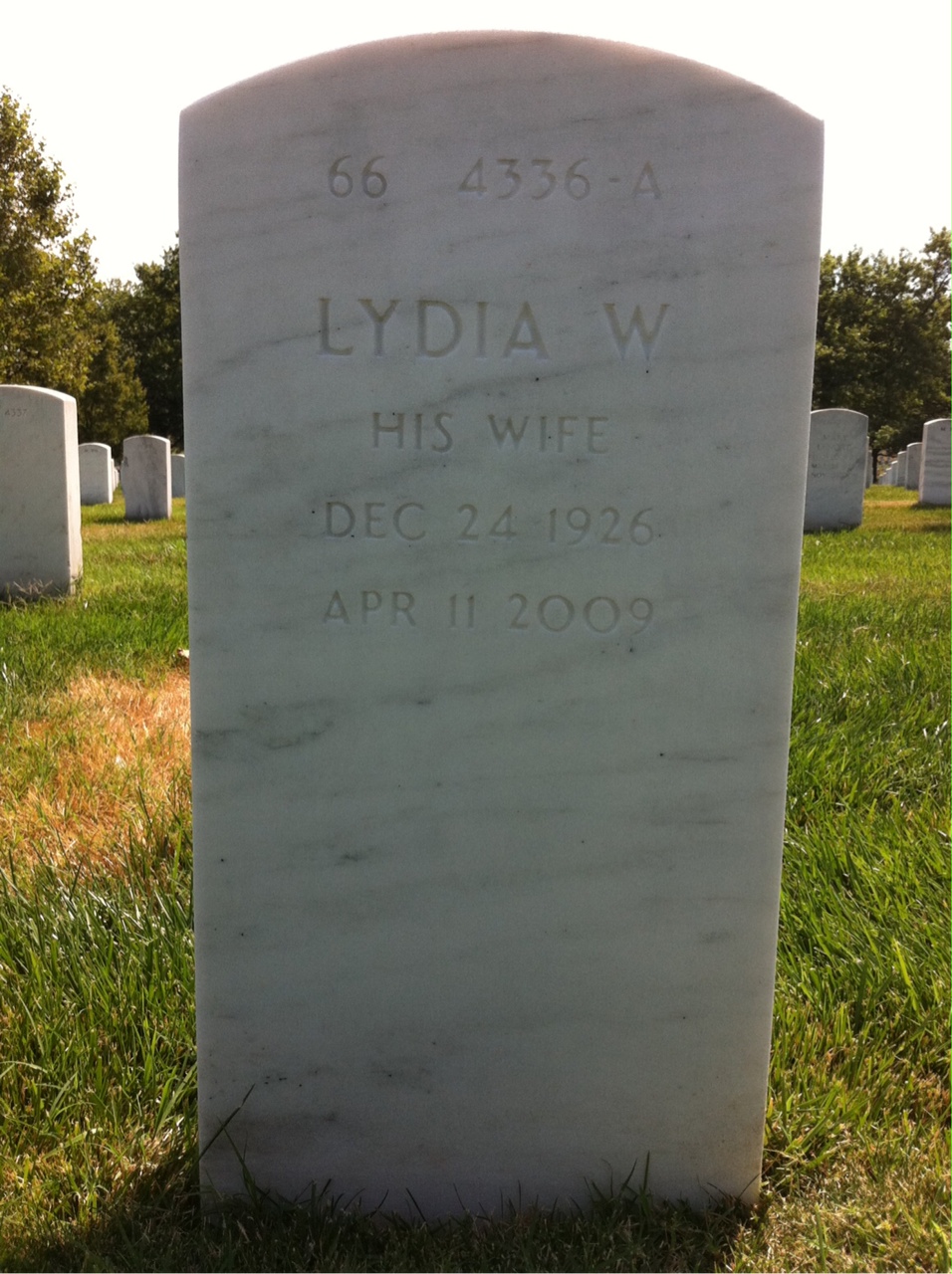 Back of headstone — Peter Urban