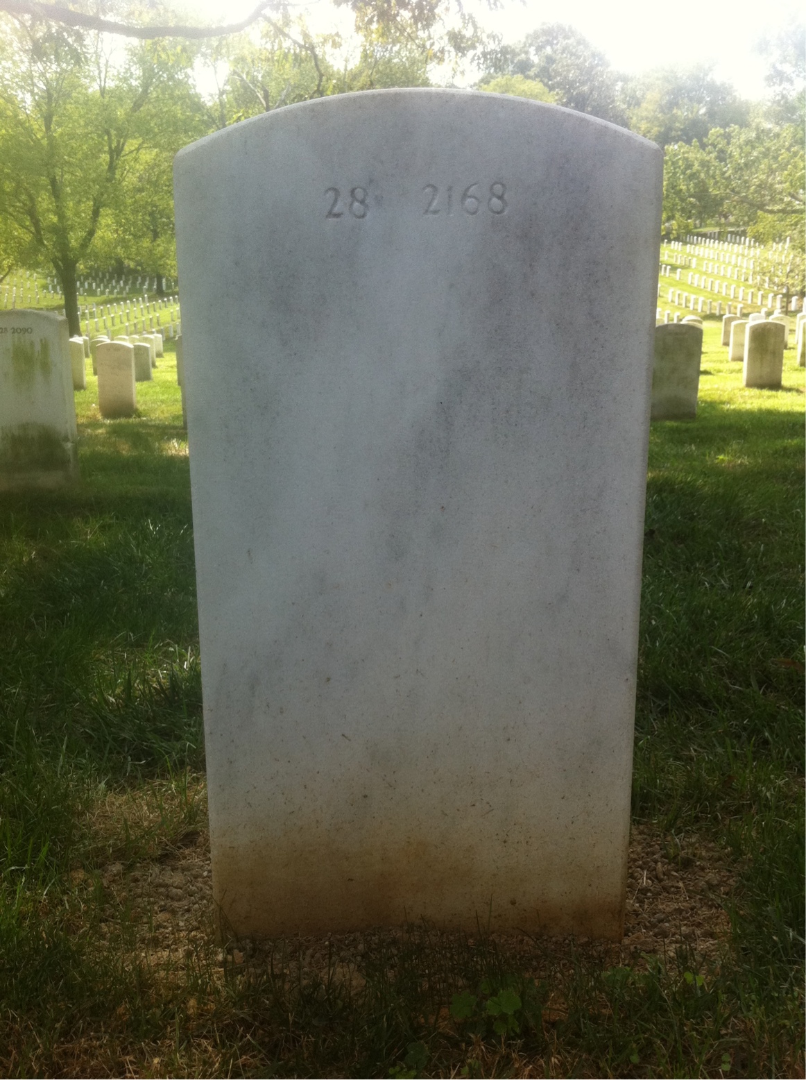 Back of headstone — Augustus Lacomb
