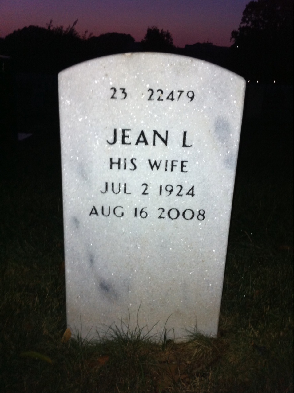 Back of headstone — Virgil Armstrong