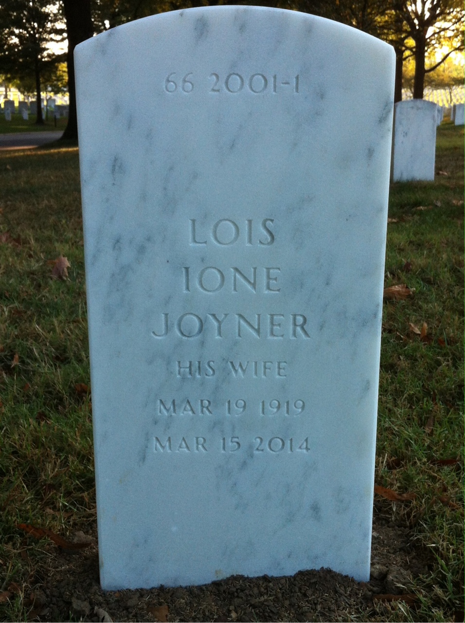 Back of headstone — Carl Schone