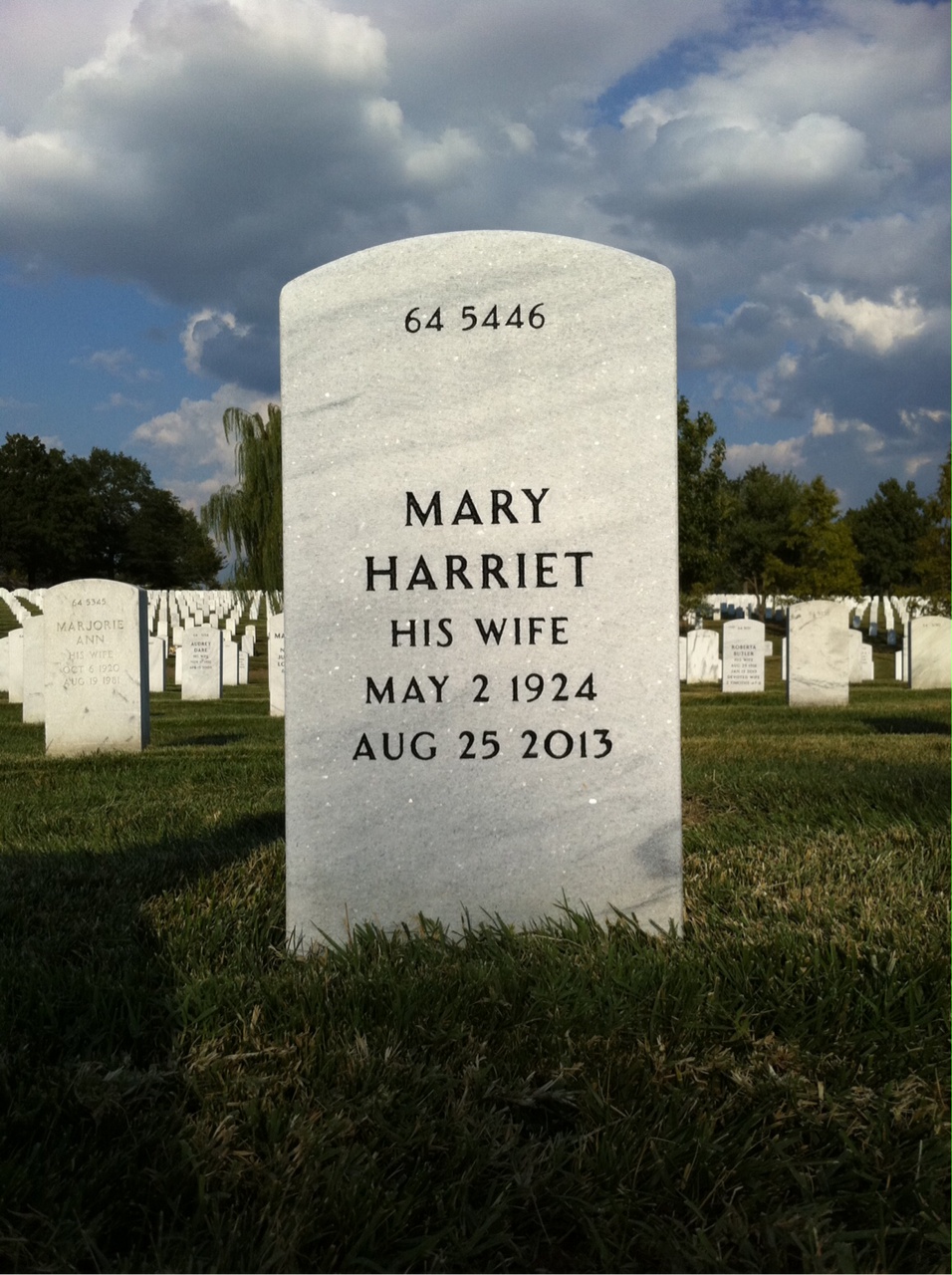 Back of headstone — Fred Badin