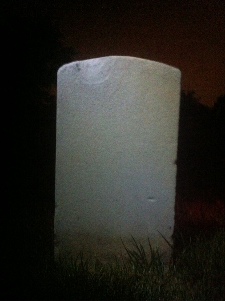 Back of headstone — Caleb Moxley
