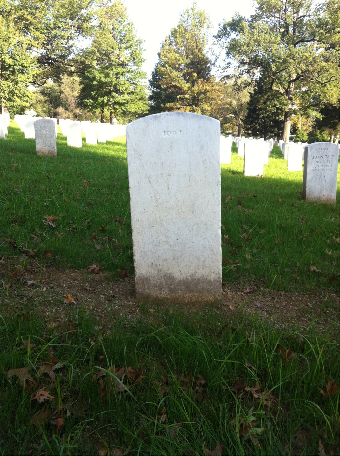Back of headstone — Clifton Askins