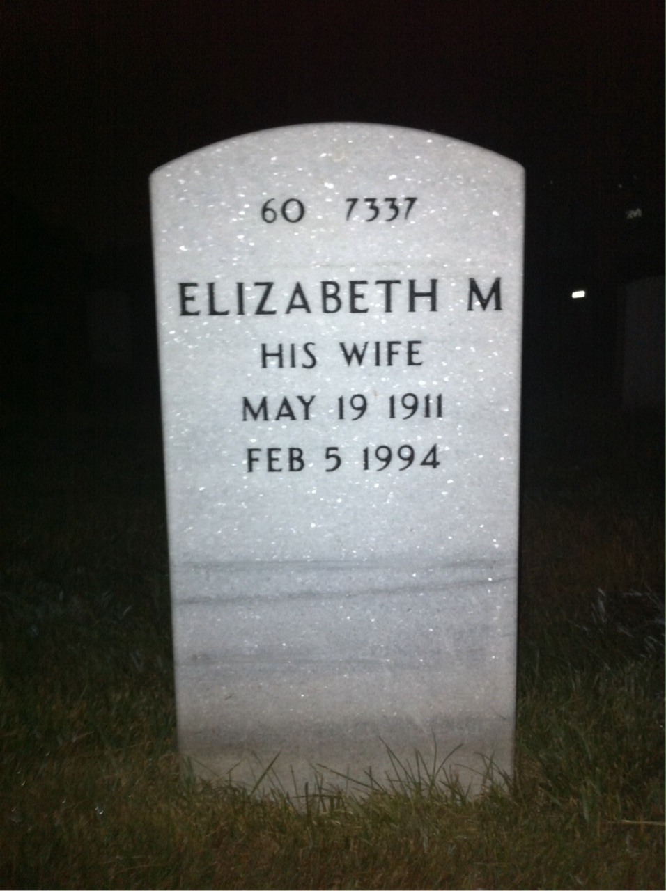 Back of headstone — Arthur Chapman