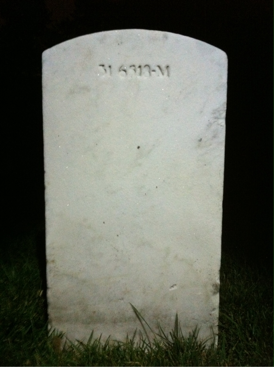 Back of headstone — David Adams