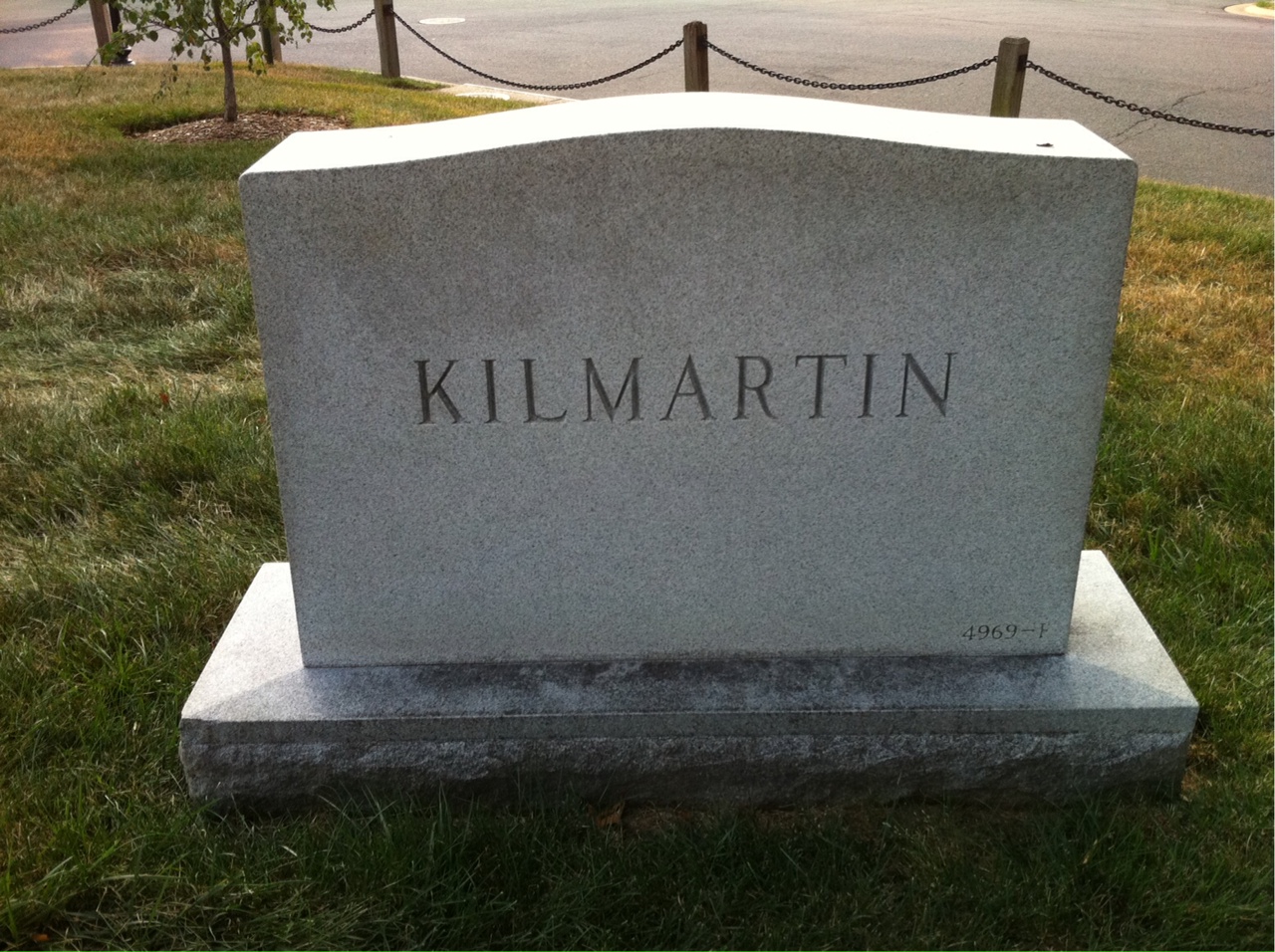 Back of headstone — Robert C Kilmartin
