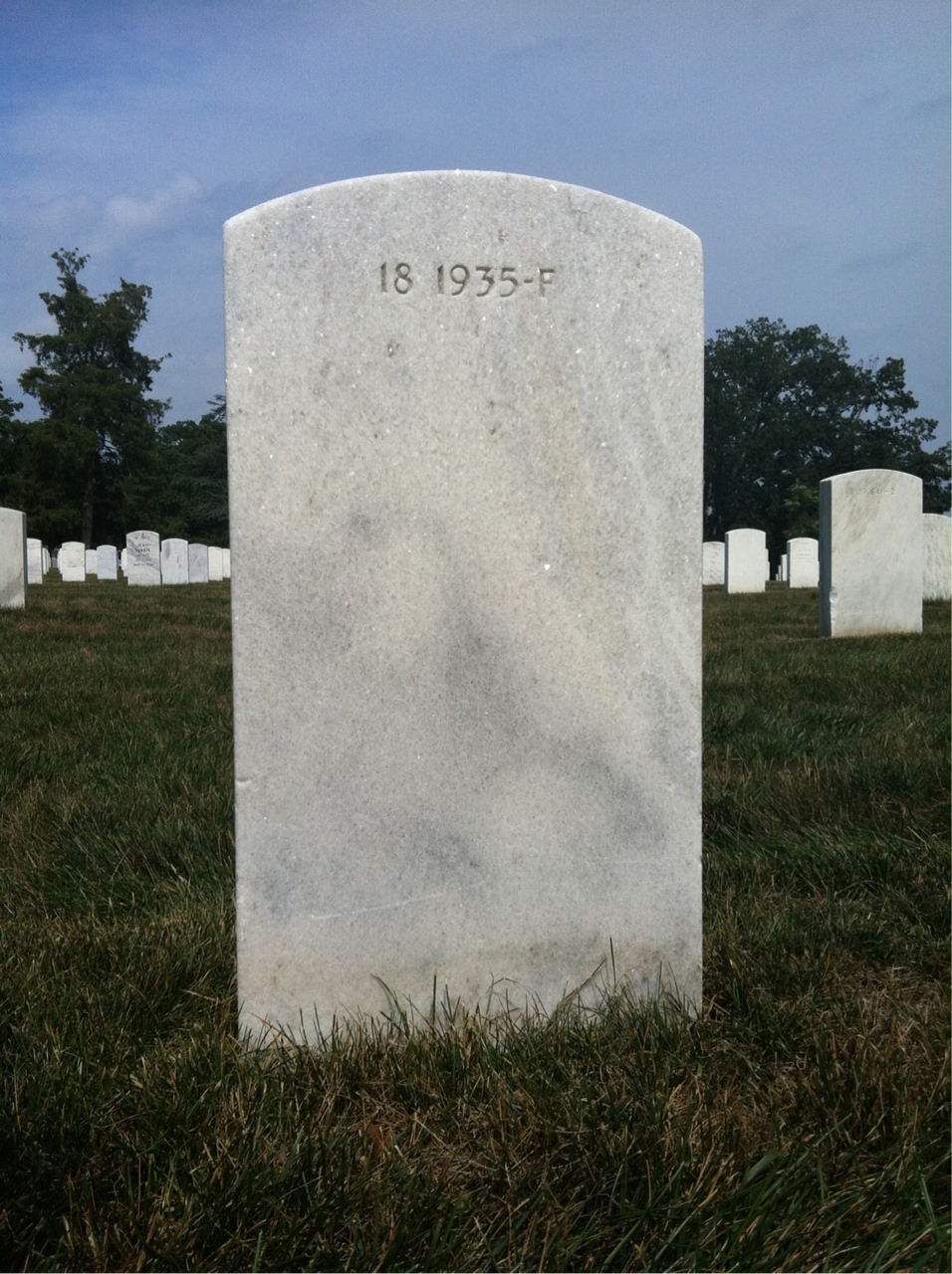 Back of headstone — Frank Bailey