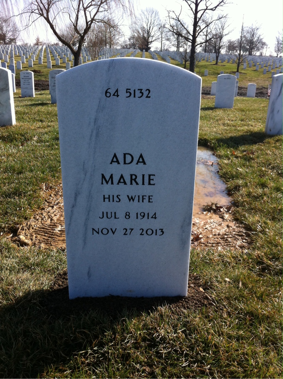 Back of headstone — Bernard Gresick