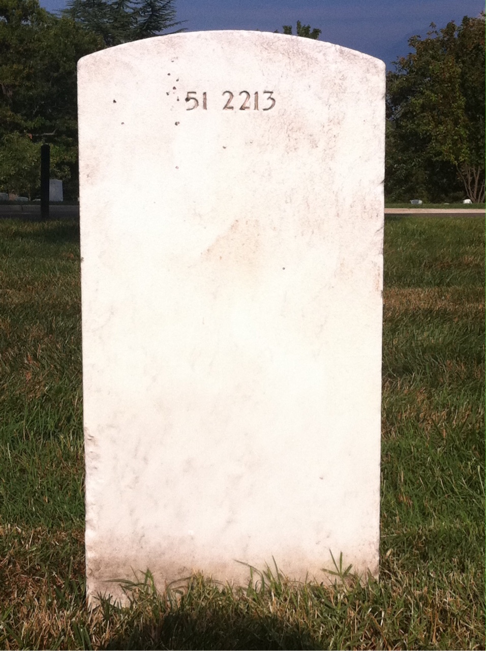 Back of headstone — William Henry Marshall