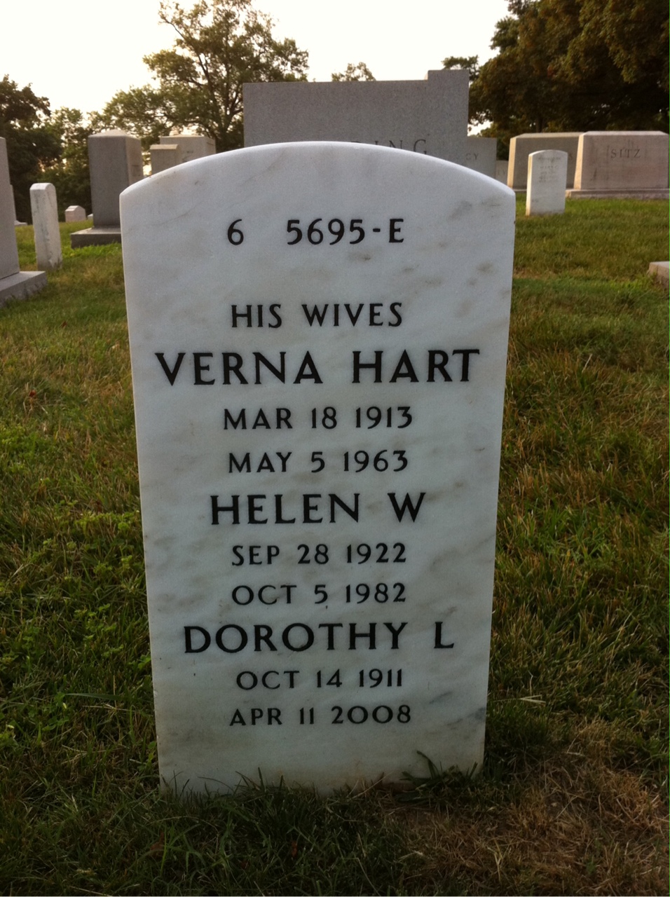 Back of headstone — Harlan Johnson