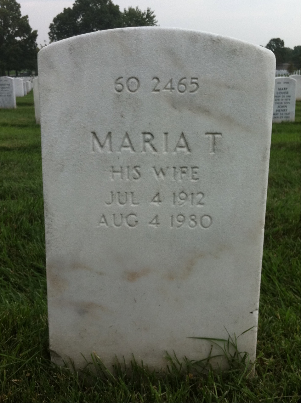 Back of headstone — William Austin